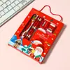 Caixa de presente portátil de Natal com 6 peças de material escolar para estudantes, conjunto de presentes de Natal pequenos para crianças, prêmios de presente jardim de infância