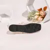 Zapatos Mary Jane con Encaje Floral Hueco Transfronterizos para Mujer, Correa de Perla, Punta Cuadrada, Transpirables, Suela Suave para Viajes de Primavera y Verano