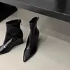 Preciosas botas de mujer, 26 estilos nuevos, punta fina, piel suave, tacón de cuña, botines, tacón grueso, botas ajustadas, botas de moda retro