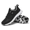 Zapatos de Golf para Hombres y Mujeres Pareja Impermeables Perilla Automática Cordón Retráctil Tacos de Fijación Antideslizantes Tenis para Exteriores para Adultos