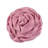 Flor de rosa grande de tela de seda de 8 cm europea y americana, flor enrollada hecha a mano, flores decorativas para zapatos y sombreros, accesorios de ropa