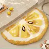 Tapete de Banheiro com Flocagem de Limão Divertida Frutada Tapete Irregular Tuftado Dopamina Tapete para Pés de Quarto Tapete de Chão para Banheiro