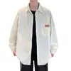 Camisa Chaqueta de Otoño para Hombre de Nicho Estilo Hong Kong Versátil para Hombre Sensación Clásica Diseño Holgado Camisa de Pana Retro Delgada