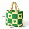 Green nylon woven-style tote bags, custom logo printing available, suitable for clothing stores, businesses, and corporate advertising
