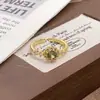 Novo Anel de Abertura Esmaltado com Gotejamento de Óleo e Zircônia Estilo Chinês Antigo Médio Personalidade Retrô Nicho Luxo Leve Alto Padrão para Mulheres