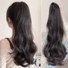 Peruca de Rabo de Cavalo Clip-In para Mulheres, Cabelo Longo Ondulado, Fofo e Volumoso, Rabo de Cavalo Falso Realista, Estilo Popular Online, Trança Longa Alta