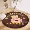 Tapete de Chão Redondo Fofo de Desenho Animado Imitação de Caxemira, Tapete Absorvente, Tapete Decorativo para Sala de Estar, Quarto, Cabeceira de Cama, Tapete de Pé Resistente ao Desgaste