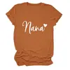 Sitio Independiente Europeo y Americano de Ebay Camiseta Casual Versátil Simple para Mujer Nana Corazón Cuello Redondo Manga Corta Capa Base Comercio Exterior
