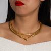 Yongge Jewelry Collar con Forma de Serpiente Estilo Punk Hip-Hop Moda Callejera Gargantilla Pulsera Collar Exagerado Multiusos