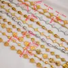 Hip Hop Europeo y Americano Acero Inoxidable Hecho a Mano Hueco Gotas de Agua de Mar Mariposa Cadena de Diamantes Accesorios de Joyería DIY Venta al por Mayor