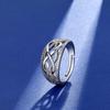 Anel Europeu e Americano Transfronteiriço com Strass Feminino Prata Moda Anel Vazado Amazon Mais Vendido Anel de Casamento de Diamante Atacado