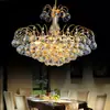 Lámpara de cristal LED al por mayor de fábrica, lámpara cálida para dormitorio, araña europea para sala de estar, lámpara romántica para comedor, lámpara de estudio