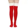 Meias de Natal Transfronteiriças 70cm Meias de Pelúcia Meias de Festa Acima do Joelho Roupas para Festa de Feriado Meias Longas Listradas