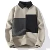 Item Mais Vendido no Exterior, Alta Qualidade, Elegante e Único Suéter de Malha Falso Duas Peças, Blusa de Malha para Camada Base