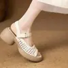 Sandálias Femininas Slip-On de Palha Vazada com Solado Grosso e Plataforma para Aumentar a Altura, Novas Sandálias de Salto Alto para Uso Externo Verão 2026