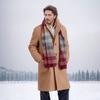 Abrigo de Lana para Hombre Invierno 2025 Transfronterizo Europeo y Americano Tendencia de Moda Largo de Una Sola Hilera Talla Europea
