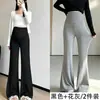Pantalones de Maternidad Otoño Delgados de Cintura Alta Soporte Abdominal Casual Pantalones de Pierna Micro Acampanada Primavera y Otoño Ropa de Abrigo Pantalones Caídos Tallas Grandes Adelgazantes Ropa de Maternidad
