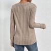 Suéter de punto con cuello en V y manga larga de color liso con costuras cruzadas para mujer europea y americana de Amazon Independent Station Foreign Trade Primavera y Otoño