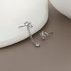 Pendientes de diamantes asimétricos huecos con destellos de amor, temperamento dulce, diseño de pendientes en forma de corazón de red de hadas súper, sentido de la marea