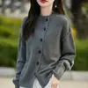 Diseño Estilo Old Money Cárdigan de Punto para Mujer 2026 Nuevo Estilo Francés Solapa Diagonal Suelto Grueso Suéter Abrigo Cálido