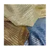 Tejido de Malla con Patrón de Espiga de Trigo con Estampado Completo Dorado, Tejido de Malla Elástica de Espiga para Decorar Vestidos de Escenario y Desfile de Moda