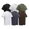 Estilo Novo de Verão Manga Curta Moda de Rua Americana Retrô Desgastado Cor Sólida Camiseta Masculina de Alta Qualidade Pesada Manga Curta Masculina