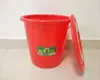 Cubo Rojo Feliz Engrosado Grande y Pequeño Cubo de Plástico para Almacenamiento de Agua Lavado de Pies Casero Lavado de Autos Limpieza Lavandería Cubo Redondo con Tapa