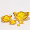 Cristal Amarelo Lingote Pequeno Vidro Lingote Pequeno Vidro Ornamento Cristal Amarelo Venda Direta da Fábrica Atacado com Contas da Sorte