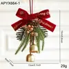 Adornos de Navidad Cascabeles Pequeños Lazos de Terciopelo Escena de Árbol de Navidad Piña Suministros de Decoración Piezas Pequeñas Colgantes Decorativas