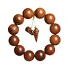 Pulsera de Madera de Azufaifo Natural Recolectada a Mano Sin Rayos, con Colgante de Vajra, Cuentas Budistas Estilo Chino para Hombre
