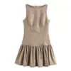 ZA comércio exterior transfronteiriço 2025 novo casaco de primavera feminino moda casual Joker laço minivestido