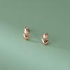 Pendientes Nalan S925 de plata esterlina con diseño de tulipán francés simple, con un dulce y artístico diseño M04987