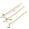 Retención de color baño de vacío acero inoxidable dorado 18K cadena extendida Hebilla de melocotón más anillo cadena de ajuste 5cm cadena para joyería DIY