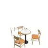 Conjunto de Mesa e Cadeiras para Refeições Rápidas em Laje de Rocha e Madeira Maciça para Lanchonetes, Restaurantes, Padarias, Lojas de Chá com Leite e Restaurantes de Hot Pot Picante; Combinação de Mesa e Cadeiras para Restaurante com Booth