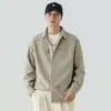 Camisa Masculina de Manga Longa 2026 Nova Coleção Primavera e Outono Bordada Gola Reversível Solta Versátil Casual Tendência Jaqueta