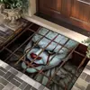 Tapetes de Chão para Halloween Transfronteiriços Amazon Temu para Entrada de Casa Resistentes ao Desgaste Clown Visual 3D Tapetes de Porta Agora Disponíveis para Atacado