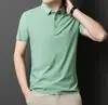 Venda Direta BJFactory Nova Camiseta Polo Masculina de Seda Gelada Sem Costura de Alta Qualidade para o Verão