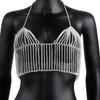 Joyería de Pecho Transfronteriza Europea y Americana con Pedrería, Borlas Largas, Danza del Vientre Discoteca Sexy Playa Cadena Corporal Incrustada de Diamantes Juego, Accesorios de Pedrería