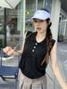 Toma Real Polo Cuello Suelto Casual Chaleco de Mujer 2025 Verano Ropa Exterior Delgado Sin Mangas Top de Punto 84367