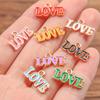 8 Cores 9X17Mm Liga DIY Joias Pingente Esmaltado Ouro Velho Letra Inglesa Amor Pingente Dia dos Namorados