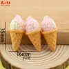 Serie de Conos Degradados Bicolor Tridimensional Juguete Alimentario DIY Pegamento de Crema Accesorios de Resina Colgante para Tocados Llavero