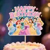 Bandeirola de Bolo de Aniversário Multi Princesas Decoração de Festa Adereços de Decoração de Bolo para Meninas Suprimentos