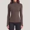 Ropa deportiva y de fitness europea y americana transfronteriza, chaqueta con cremallera, exportación rusa, top de manga larga para yoga y running de otoño/invierno