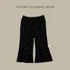 Pantalones de lunares con volantes para niñas, pantalones acampanados casuales de otoño para bebés y niños pequeños, pantalones largos elegantes para que las bebés los usen al aire libre