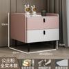 Gabinete de Almacenamiento Completo Simple de Madera Maciza Moderna Estante de Almacenamiento de Cuero Juego Completo Mesa de Noche de Pizarra de Lujo Ligero Apartamento Pequeño de Dormitorio