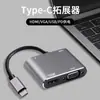 Estação de Docking Hub Quatro em Um Usb-C para Hdmi+Vga+Usb+Pd Estação de Docking para Computador