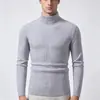 Suéteres de punto para hombre de otoño e invierno, prendas de punto para hombres de mediana edad y jóvenes, suéteres básicos de color liso modernos talla europea al por mayor