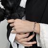 Pulsera de cadena Big O entrelazada de acero inoxidable punk hip-hop dominante de estilo europeo y americano, moderna, de cadena de acero de titanio para hombres y mujeres