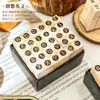 Espacio en Inglés Letras Mayúsculas y Minúsculas en Inglés Sello de Madera Sello para Cuaderno Transfronterizo Sello de Goma de Madera Venta al por Mayor