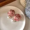 3,5cm Rosa de Cetim Pérola Grampo Lateral Pequeno para Menina Delicada Francesa Grampo para Franja Temperamento Franja Lateral de Alta Qualidade
